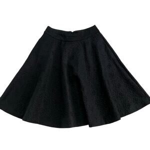 GUESS Los Angeles Circle Skater Skirt XS w/ Pockets Black Embossed Floral